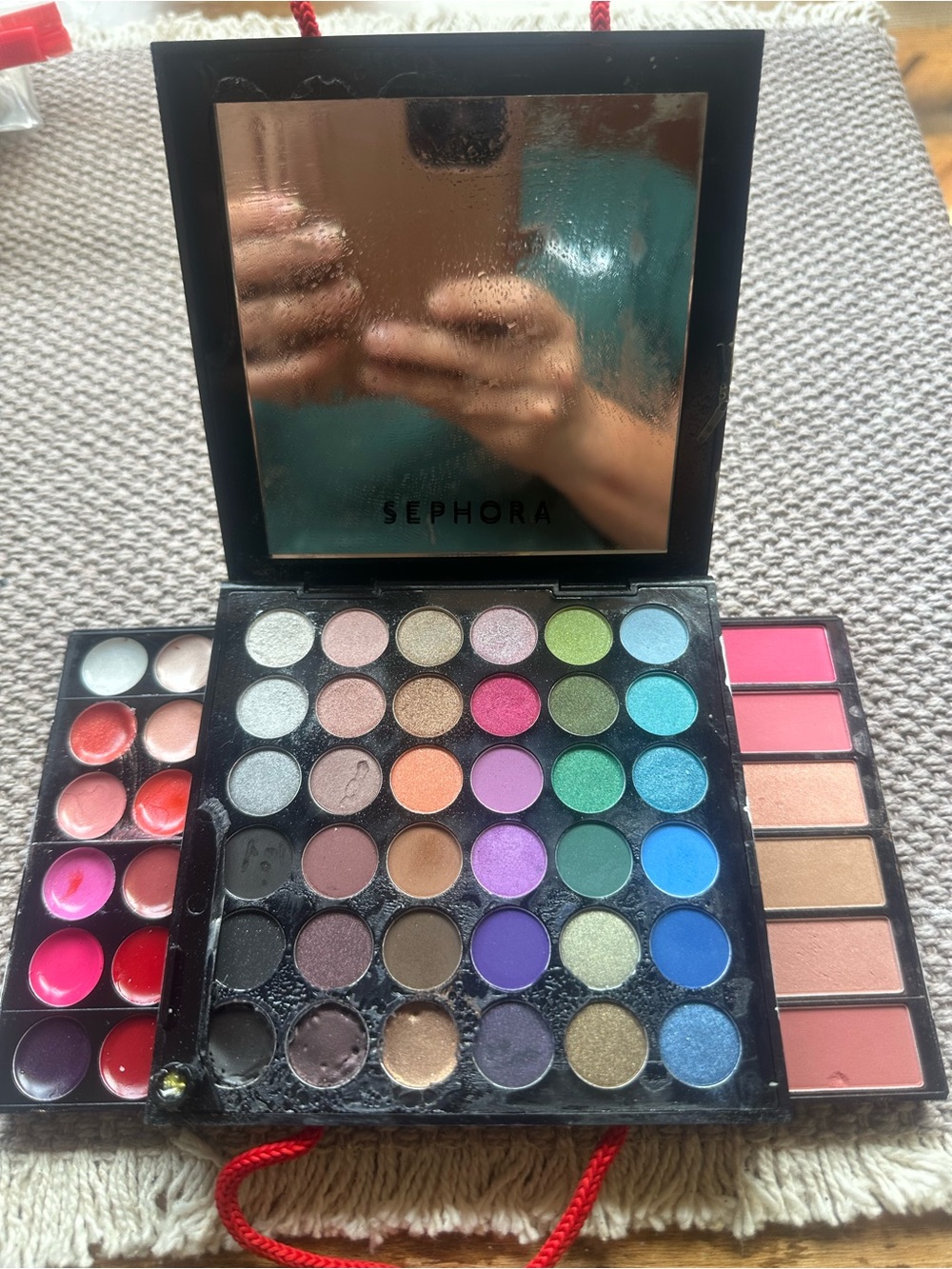 Sephora Eyeshadow & Lip Palette — Bright Pinks, Blues, Greens, Purple, Gold